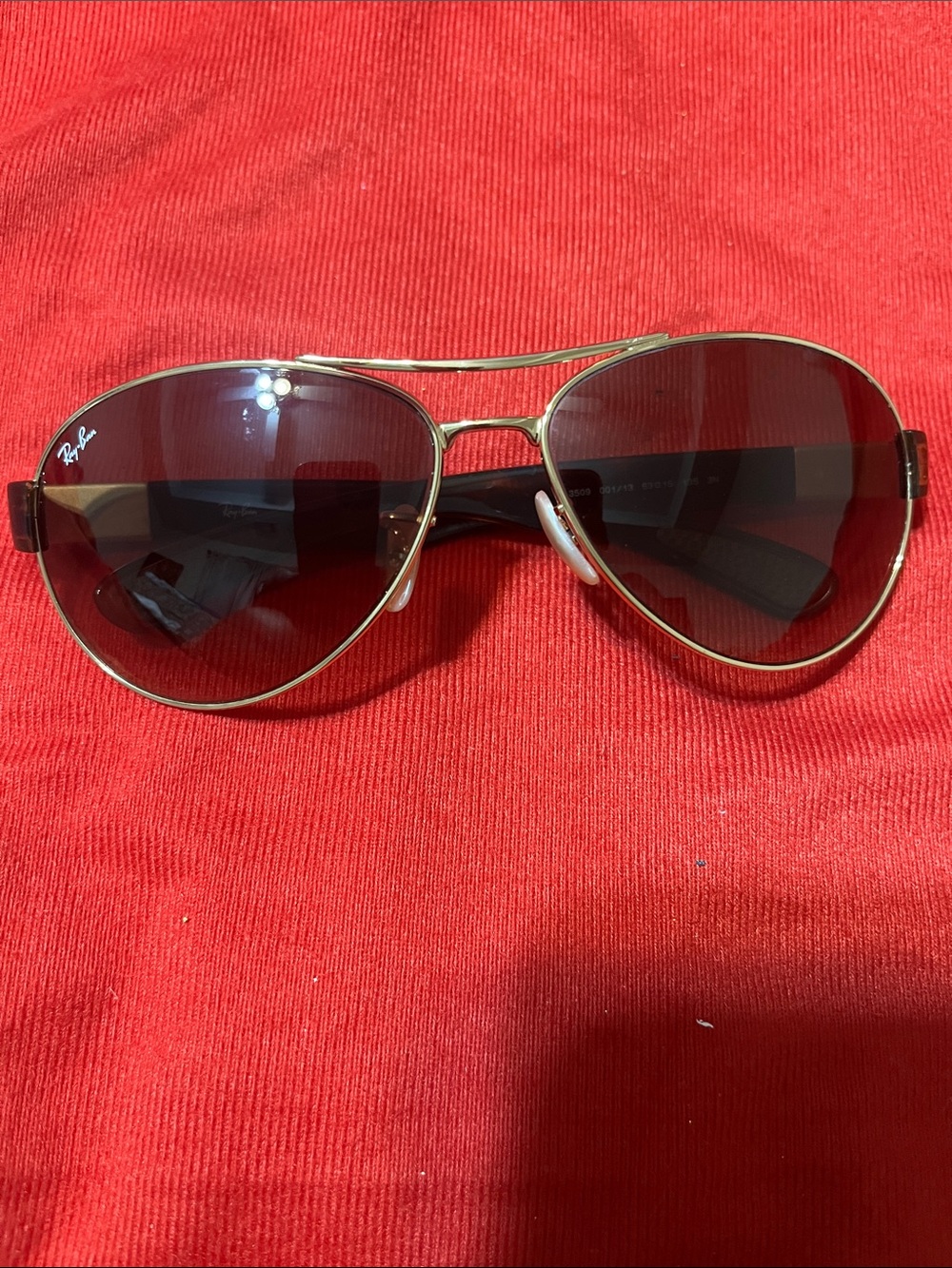 Ray-Ban Gold Aviator Sunglasses with Dark Brown Lenses